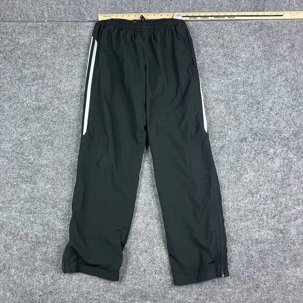 Adidas Track Pants Mens Size S‎ Black Athletic Zip Hem Lightweight Activewear